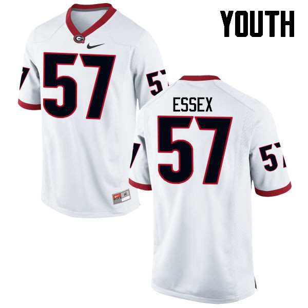 Youth Georgia Bulldogs #57 Alex Essex College Football Jerseys-White